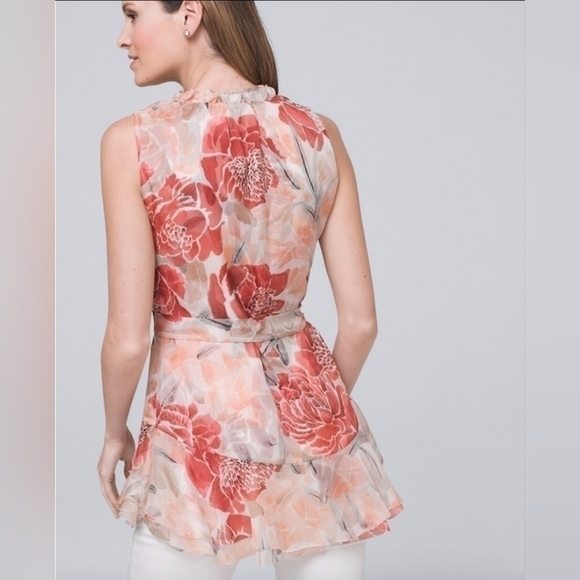 WHBM Floral Tunic Blouse Size Small - Picture 2 of 6